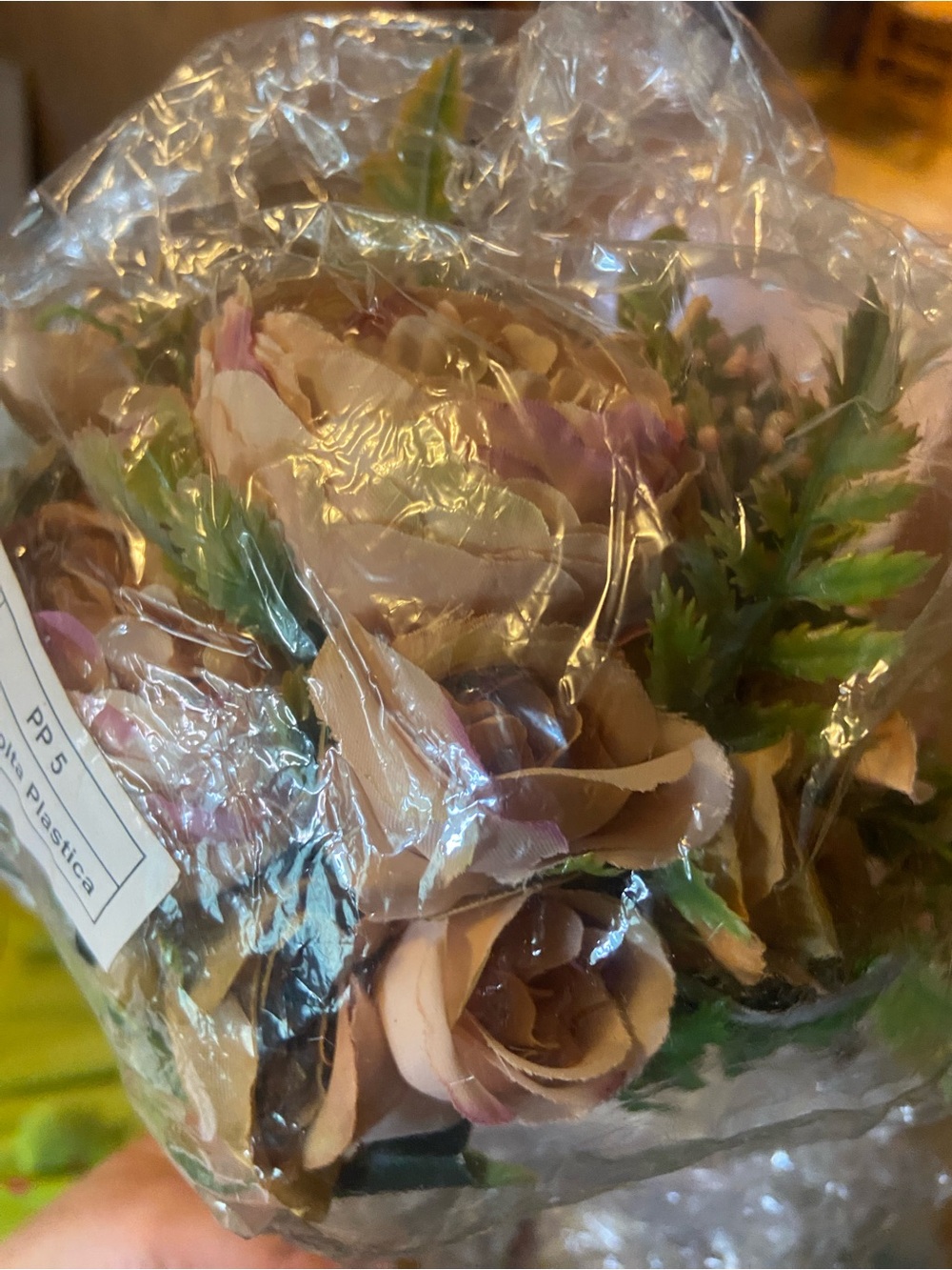 New in package Bridal toss bouquet in dusty pink.